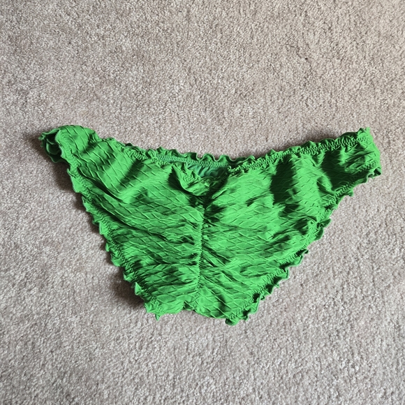 Green Ruffled Bikini Bottom - Picture 2 of 3